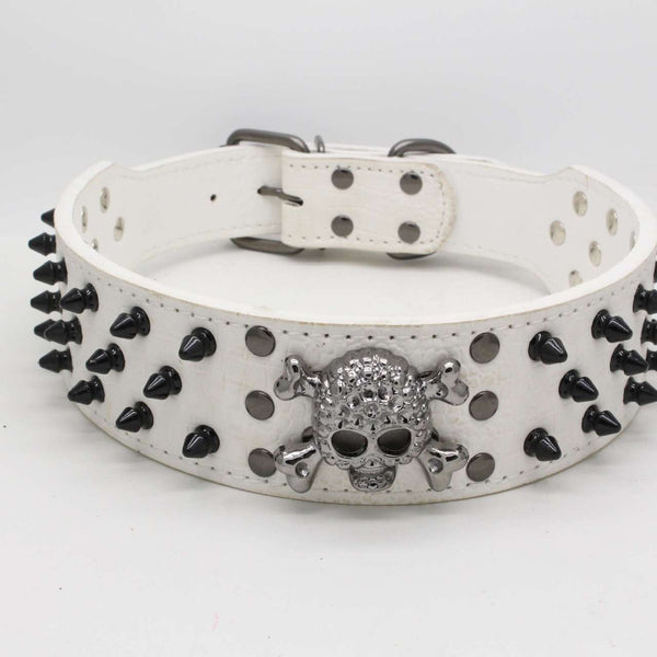 Skull Pet Collar Round Head Nail Dog Collar